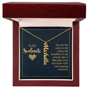 You Are The Calm Vertical Name Necklace Personalized Gold Tone Vertical N